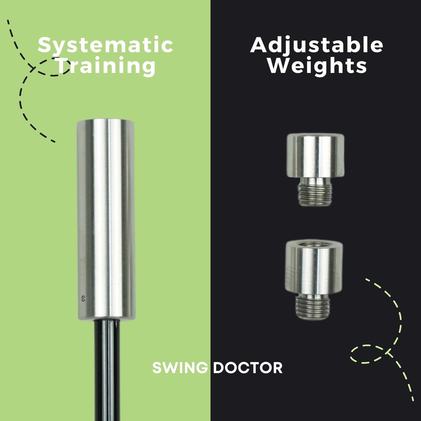 SWING DOCTOR Golf Swing Speed Training System - 3 Training Weights in 1 Club